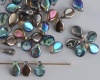 Pip Grey Crystal Graphite Rainbow 00030-98537 Czech Glass Bead x 25